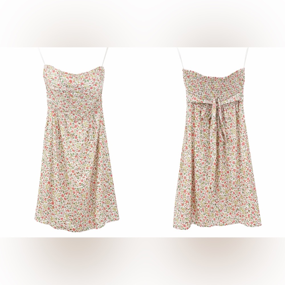 American Eagle Floral Strapless Smocked Sundress Size 4